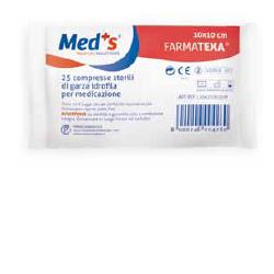 GARZA COMPRESSA MEDS FARMATEXA IDROFILA 12/8 10X10 CM 25 PEZZI - Doctor Vinz