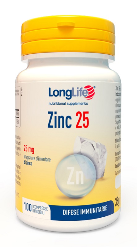 LONGLIFE ZINC 25 MG 100 COMPRESSE - Doctor Vinz