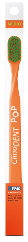 CLINODENT POP ARANCIONE SPAZZOLINO DA DENTI MEDIO - Doctor Vinz