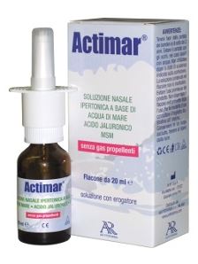 ACTIMAR SOLUZIONE NASALE SPRAY SALINA 3% CON ACIDO IALURONICO + MSM 20 ML CON EROGATORE - Doctor Vinz