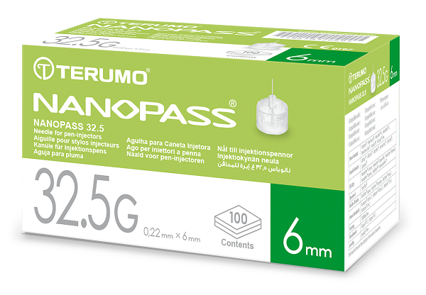AGO PER PENNA DA INSULINA NANOPASS 32,5 GAUGE LUNGHEZZA 6 MM 100 PEZZI - Doctor Vinz