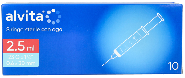 ALVITA SIRINGA  2,5 ML 23 GAUGE 10 PEZZI - Doctor Vinz