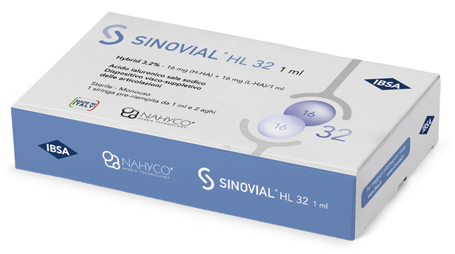 SIRINGA INTRA-ARTICOLARE SINOVIAL HL 32 16 MG+16 MG 1 FS + AGO GAUGE 22 + AGO GAUGE 29 1 PEZZO - Doctor Vinz