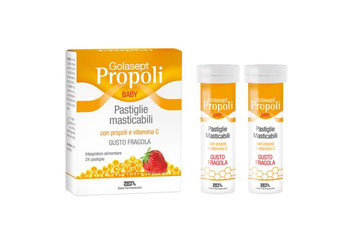 GOLASEPT PROPOLI BABY 24 COMPRESSE MASTICABILI FRAGOLA - Doctor Vinz