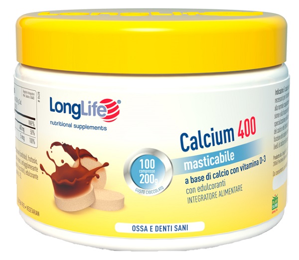 LONGLIFE CALCIUM CACAO 100 COMPRESSE 400 MG - Doctor Vinz