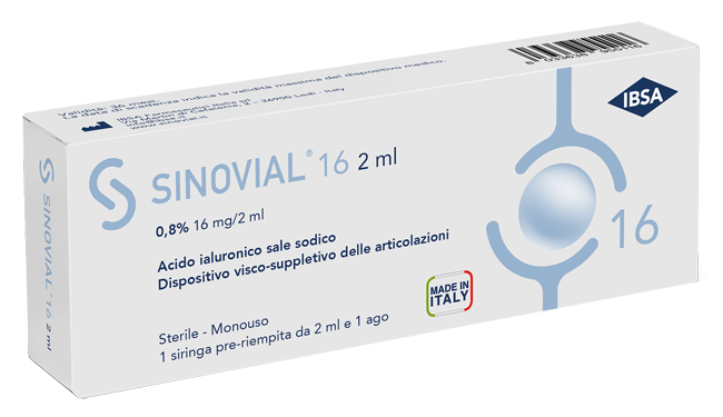 SIRINGA INTRA-ARTICOLARE SINOVIAL 16 ACIDO IALURONICO 0,8% 16 MG/2 ML 1 FS + AGO GAUGE 21 1 PEZZO - Doctor Vinz