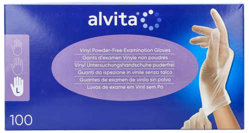 GUANTI DA ISPEZIONE ALVITA IN VINILE SENZA TALCO L 100 PEZZI - Doctor Vinz
