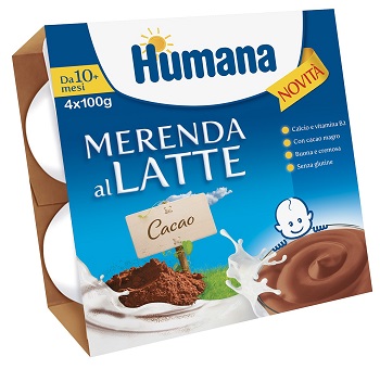 HUMANA MERENDA AL LATTE GUSTO CIOCCOLATO 100 G 4 PEZZI - Doctor Vinz