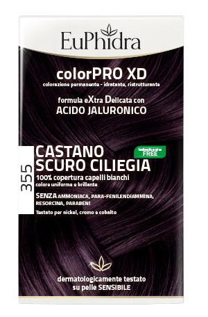 EUPHIDRA COLORPRO XD 355 CASTANO SCURO CILIEGIA GEL COLORANTE CAPELLI IN FLACONE + ATTIVANTE + BALSAMO + GUANTI - Doctor Vinz