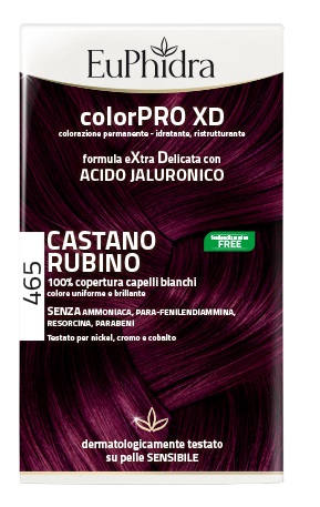 EUPHIDRA COLORPRO XD 465 CAST RUBINO GEL COLORANTE CAPELLI IN FLACONE + ATTIVANTE + BALSAMO + GUANTI - Doctor Vinz