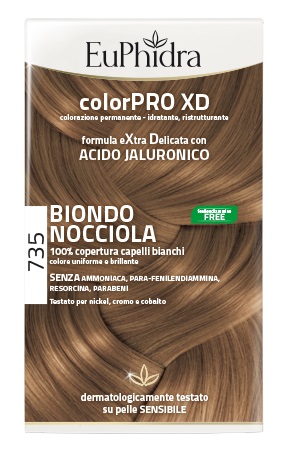 EUPHIDRA COLORPRO XD 735 BIONDO NOCCIOLA GEL COLORANTE CAPELLI IN FLACONE + ATTIVANTE + BALSAMO + GUANTI - Doctor Vinz