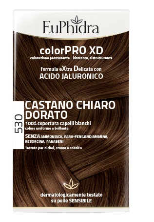 EUPHIDRA COLORPRO XD 530 CASTANO CHIARO DORATO GEL COLORANTE CAPELLI IN FLACONE + ATTIVANTE + BALSAMO + GUANTI - Doctor Vinz