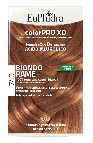 EUPHIDRA COLORPRO XD 740 BIONDO RAME GEL COLORANTE CAPELLI IN FLACONE + ATTIVANTE + BALSAMO + GUANTI - Doctor Vinz