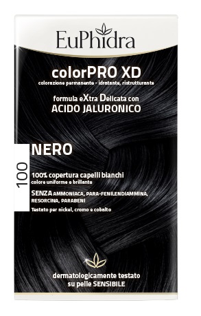 EUPHIDRA COLORPRO XD 100 NERO GEL COLORANTE CAPELLI IN FLACONE + ATTIVANTE + BALSAMO + GUANTI - Doctor Vinz
