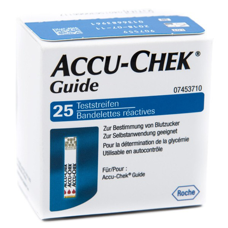 STRISCE MISURAZIONE GLICEMIA ACCU-CHEK GUIDE 25 PEZZI CONFEZIONE RETAIL - Doctor Vinz