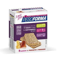 PESOFORMA SANDWICH PROSCIUTTO/FORMAGGIO 4 PASTI 8 PEZZI X 25 G - Doctor Vinz