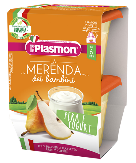PLASMON LA MERENDA DEI BAMBINI SAPORI DI NATURA PERA YOGURT ASETTICO 2 X 120 G - Doctor Vinz