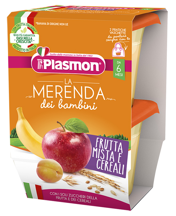 PLASMON LA MERENDA DEI BAMBINI MERENDE FRUTTA CEREALI ASETTICO 2 X 120 G - Doctor Vinz