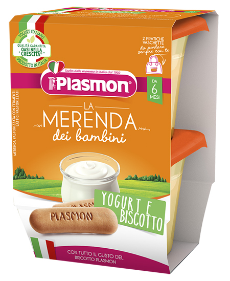 PLASMON LA MERENDA DEI BAMBINI SAPORE DI NATURA YOGURT BISCOTTO ASETTICO 2 X 120 G - Doctor Vinz