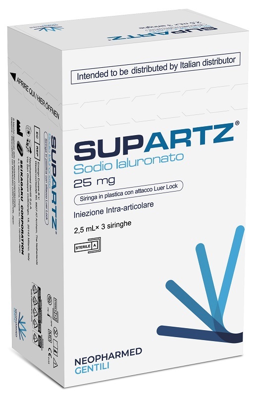 SIRINGA PRERIEMPITA INTRA-ARTICOLARE SUPARTZ ACIDO IALURONICO 25 MG 2,5 ML 3 PEZZI - Doctor Vinz