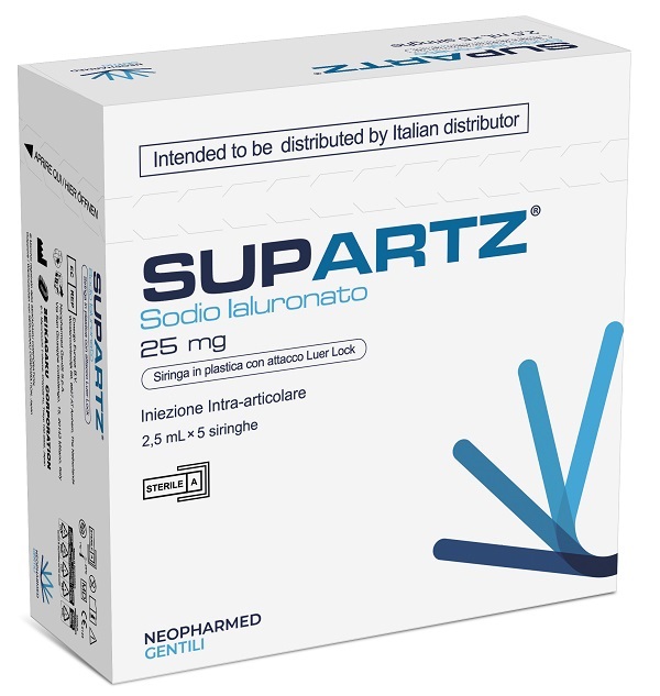 SIRINGA PRERIEMPITA INTRA-ARTICOLARE SUPARTZ ACIDO IALURONICO 25 MG 2,5 ML 5 PEZZI - Doctor Vinz