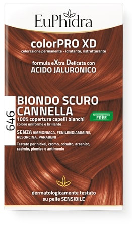 EUPHIDRA COLORPRO GEL COLORANTE CAPELLI XD 646 CANNELLA 50 ML IN FLACONE + ATTIVANTE + BALSAMO + GUANTI - Doctor Vinz