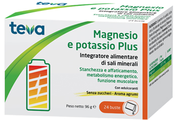 MAGNESIO POTASSIO PLUS TEVA 24 BUSTINE SENZA ZUCCHERI AROMA AGRUMI - Doctor Vinz