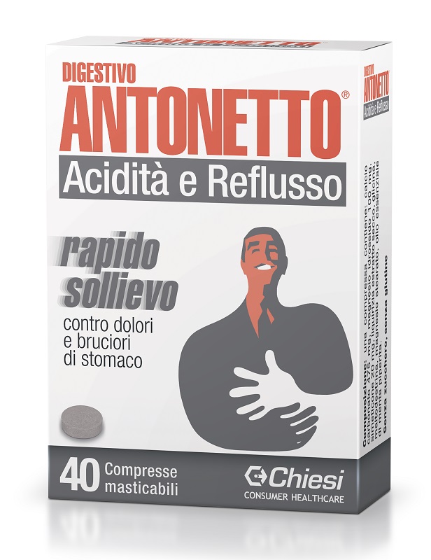 DIGESTIVO ANTONETTO ACIDITA' E REFLUSSO 40 COMPRESSE MASTICABILI - Doctor Vinz