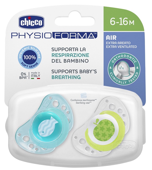 CHICCO SUCCHIETTO AIR BOY IN SILICONE 6-16 MESI 2 PEZZI - Doctor Vinz