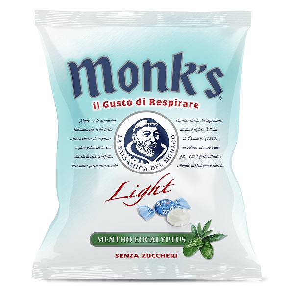 CARAMELLE MONK'S LIGHT SENZA ZUCCHERO MENTA EUCALIPTO 80 G - Doctor Vinz