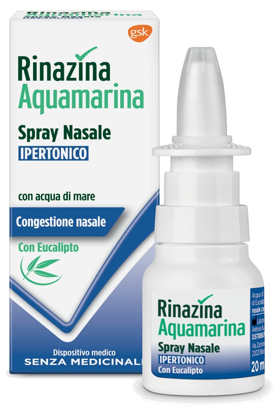 RINAZINA AQUAMARINA SPRAY NASALE IPERTONICO CON EUCALIPTO 20 ML - Doctor Vinz