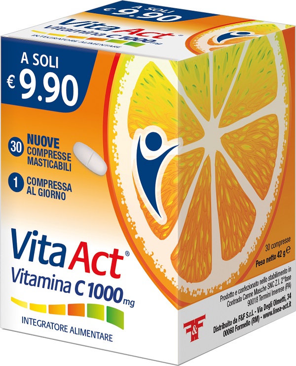 VITAMINA C ACT 1000MG 30 COMPRESSE MASTICABILI - Doctor Vinz