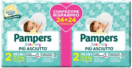 PAMPERS BABY DRYDUO DWCT MINI X 48 PEZZI - Doctor Vinz