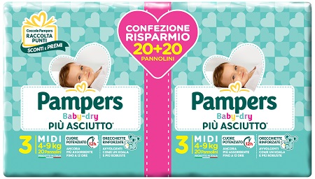 PAMPERS BABY DRYDUO DWCT MIDI 40 PEZZI - Doctor Vinz