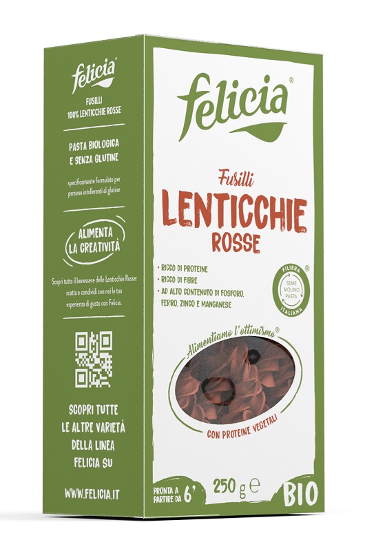 FELICIA BIO FUSILLI DI LENTICCHIE ROSSE 250 G - Doctor Vinz