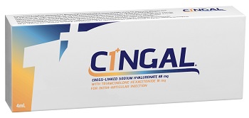 SIRINGA PRERIEMPITA INTRA ARTICOLARE CINGAL 4 ML 22MG/ML ACIDO RETICOLATO CON 4,5 MG/ML TRIAMCINOLONE ESACETONIDE - Doctor Vinz