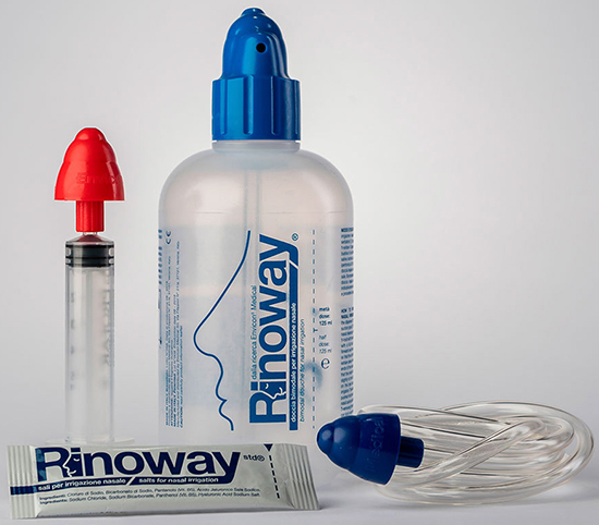 RINOWAY DOCCIA PER IRRIGAZIONE NASALE + 15 SALI ISOTONICI - Doctor Vinz