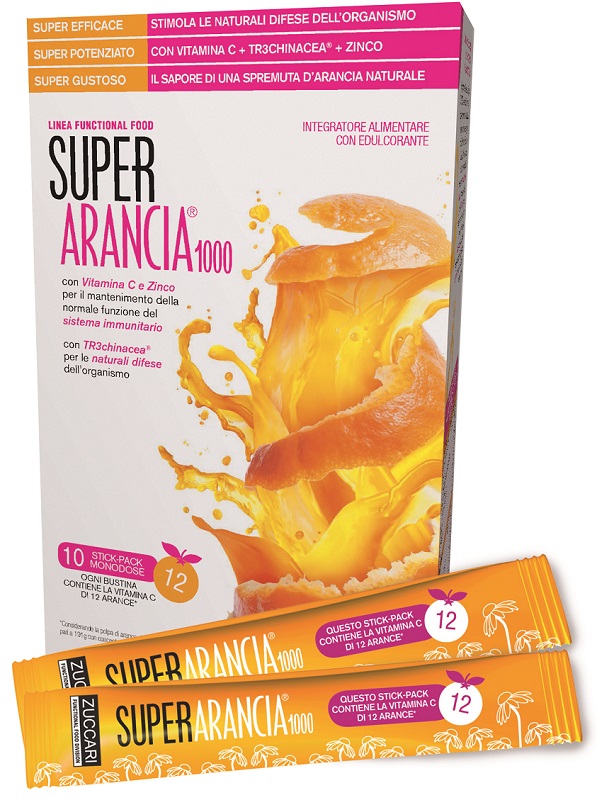 SUPER ARANCIA 1000 10 STICK PACK MONODOSE DA 3,7G INTEGRATORE ALIMENTARE CON EDULCORANTE - Doctor Vinz