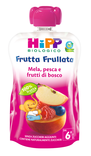 HIPP BIO FRUTTA FRULLATA MELA PESCA FRUTTI DI BOSCO 90 G - Doctor Vinz