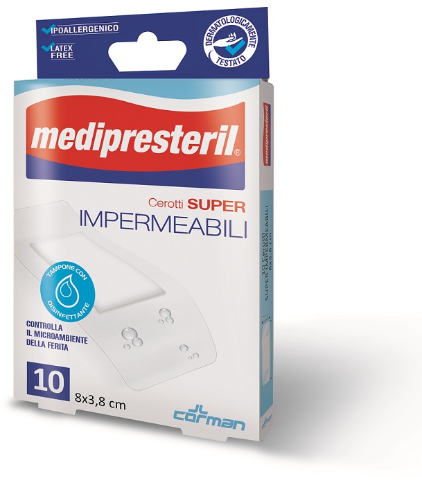 MEDIPRESTERIL CEROTTI IMPERMIABILI SUPER 8 X 3,8 10 PEZZI - Doctor Vinz