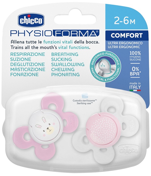 CHICCO SUCCHIETTO COMFORT GIRL SILICONE 0-6 MESI 2 PEZZI - Doctor Vinz