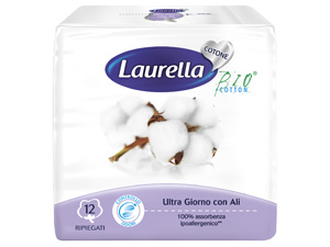 ASSORBENTE LAURELLA IN COTONE ULTRA GIORNO CON ALI 12 PEZZI - Doctor Vinz