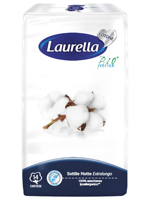ASSORBENTE LAURELLA IN COTONE SOTTILE NOTTE DISTESO 14 PEZZI - Doctor Vinz