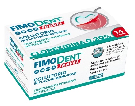 FIMODENT TRAVEL COLLUTORIO CLOREXIDINA SPDD 0,20% 14 FLACONCINI MONODOSE 10 ML - Doctor Vinz