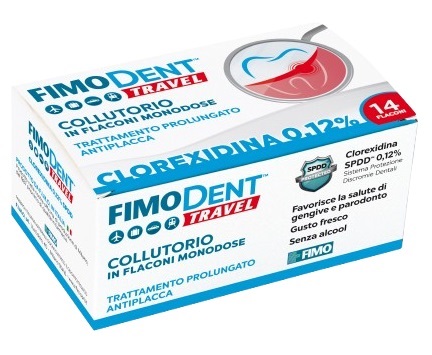 FIMODENT TRAVEL COLLUTORIO CLOREXIDINA SPDD 0,12% 14 FLACONCINI MONODOSE 10 ML - Doctor Vinz