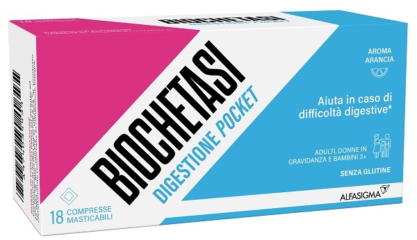 BIOCHETASI DIGESTIONE POCKET 18 COMPRESSE MASTICABILI - Doctor Vinz