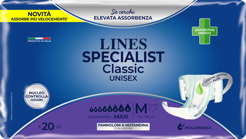 PANNOLONE MUTANDA LINES SPECIALIST CLASSIC MM MAXI 20 PEZZI - Doctor Vinz