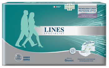 PANNOLONE A MUTANDA LINES SPECIALIST ALTAPROTEZIONE MG 20 PEZZI - Doctor Vinz