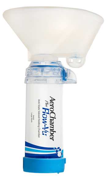 CAMERA DISTANZIATRICE ANTISTATICA AEROCHAMBER PLUS FLOWVU MASCHERA ADULTI LARGE BLU - Doctor Vinz