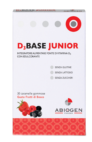 D3BASE JUNIOR - 30 CARAMELLE GOMMOSE - GUSTO FRUTTI DI BOSCO - Doctor Vinz